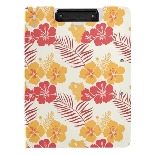 Klemmbrett mit Mappe, tropischer Stil, Blumenblätter, Gelb und Rot, A4, Klemmbrett, Folio, horizontal und vertikal, Doppelklammern, Büroklemmbrett mit festem Einband Klemmbrett mit Mappe, tropischer Stil, Blumenblätter, Gelb und Rot, A4, Klemmbrett, Folio, horizontal und vertikal, Doppelklammern, Büroklemmbrett mit festem Einband von sanluoli