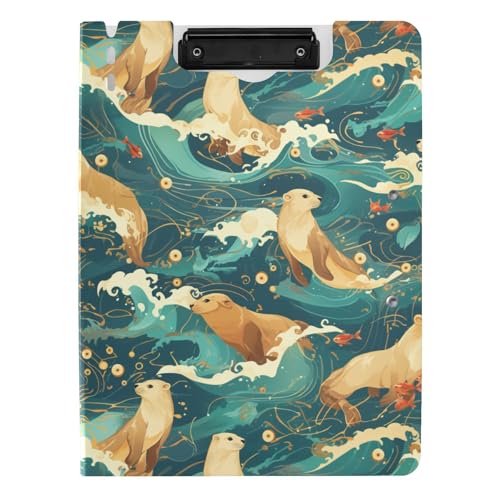 Klemmbrett mit Ordner Japanische Seehunde Ozeanwellen A4 Klemmbrett mit Binder Doppelklammern Stifthalter Schule Klemmbrett mit Hardcover Klemmbrett mit Ordner Japanische Seehunde Ozeanwellen A4 Klemmbrett mit Binder Doppelklammern Stifthalter Schule Klemmbrett mit Hardcover von sanluoli