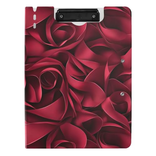 Klemmbrett mit Ordner Rot Floral A4 Klemmbrett Folio Binder Horizontal und Vertikal Doppelclips Büro Klemmbrett mit Deckel Klemmbrett mit Ordner Rot Floral A4 Klemmbrett Folio Binder Horizontal und Vertikal Doppelclips Büro Klemmbrett mit Deckel von sanluoli