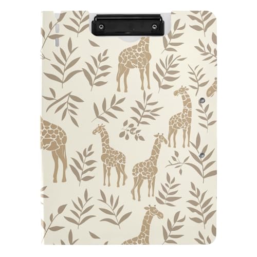 Klemmbrett mit Ordner-Stil, Giraffe, cremefarben, silberfarben, A4, Klemmbrett, Folio-Doppelklammern, Stifthalter, Schule, Klemmbrett mit festem Einband Klemmbrett mit Ordner-Stil, Giraffe, cremefarben, silberfarben, A4, Klemmbrett, Folio-Doppelklammern, Stifthalter, Schule, Klemmbrett mit festem Einband von sanluoli
