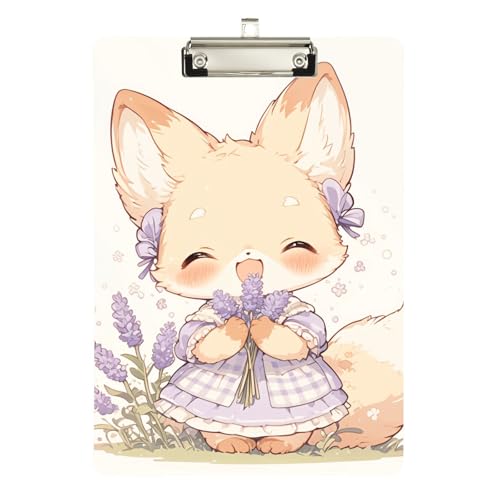 Klemmbrett mit süßem Fuchs, schmal, Standard-Loch, für Lehrer, Größe 22,9 x 30,5 cm, Lavendelfarben Klemmbrett mit süßem Fuchs, schmal, Standard-Loch, für Lehrer, Größe 22,9 x 30,5 cm, Lavendelfarben von sanluoli