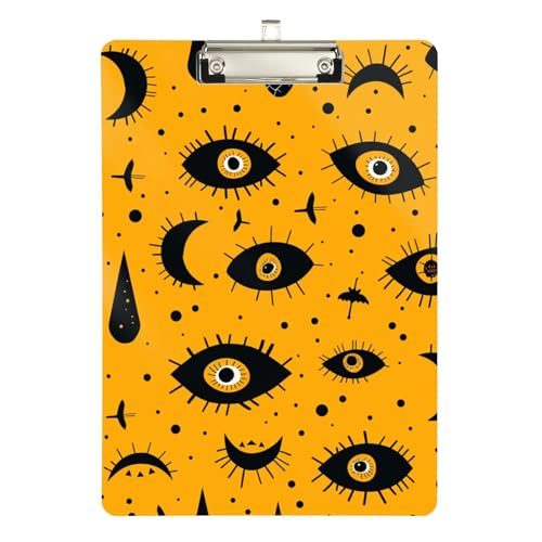 Klemmbrett mit tanzenden Augen, Halloween, Orange, für Trainer, medizinisches Klassenzimmer, Größe 22,9 x 30,5 cm Klemmbrett mit tanzenden Augen, Halloween, Orange, für Trainer, medizinisches Klassenzimmer, Größe 22,9 x 30,5 cm von sanluoli