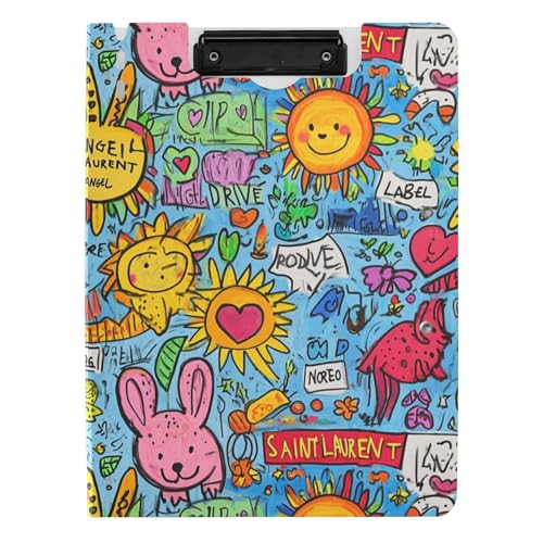 Klemmbrettmappe Sonne Kritzelei Blau Kunst Abstrakt A4 Klemmbrett Folio Zwei Metallclips Stifthalter Still-Clipboard mit Abdeckung Klemmbrettmappe Sonne Kritzelei Blau Kunst Abstrakt A4 Klemmbrett Folio Zwei Metallclips Stifthalter Still-Clipboard mit Abdeckung von sanluoli