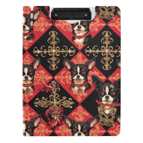Klemmbrettmappe rot schwarz Boho Plaid Hunde A4 Klemmbrett mit Ordner Doppelclips Stifthalter Still-Klemmbrett mit Abdeckung Klemmbrettmappe rot schwarz Boho Plaid Hunde A4 Klemmbrett mit Ordner Doppelclips Stifthalter Still-Klemmbrett mit Abdeckung von sanluoli