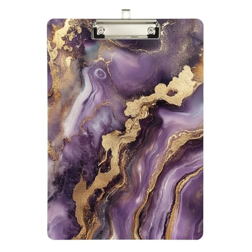 Kompaktes Klemmbrett mit Marmorstruktur, Standard-Loch, für legale Frauen, Basketball-Trainer, Größe 22,9 x 30,5 cm, Violett und Gold Kompaktes Klemmbrett mit Marmorstruktur, Standard-Loch, für legale Frauen, Basketball-Trainer, Größe 22,9 x 30,5 cm, Violett und Gold von sanluoli