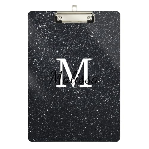 Maßgeschneidertes Klemmbrett mit Rückseite aus Kunststoff für Krankenschwestern, Heimunternehmer, Größe 22,9 x 30,5 cm, personalisiertes glitzerndes Muster von sanluoli