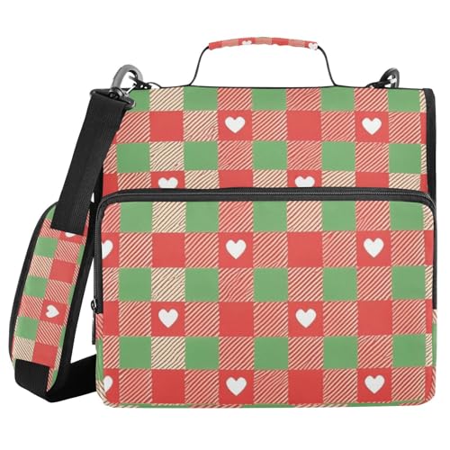 Merry Christmas Ringbuch mit 3 Ringen, mit Schultergurt und Griff, mehrere Taschen, tragbares Portfolio für Schule/Büro, Rot / Grün Merry Christmas Ringbuch mit 3 Ringen, mit Schultergurt und Griff, mehrere Taschen, tragbares Portfolio für Schule/Büro, Rot / Grün von sanluoli