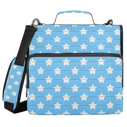 Nahtlose blaue ästhetische Sterne, blau, 3 Ringe, 3,8 cm, Schul-Reißverschluss, Ordner mit Griff, mehrere Taschen, Dokumentenmappe, Organizer für Büro, Schule Nahtlose blaue ästhetische Sterne, blau, 3 Ringe, 3,8 cm, Schul-Reißverschluss, Ordner mit Griff, mehrere Taschen, Dokumentenmappe, Organizer für Büro, Schule von sanluoli