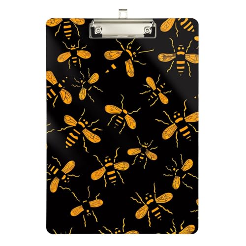 Night Bees Papier-Klemmbrett, Standard-Loch, für Krankenpfleger, Studenten, Handel, Größe 22,9 x 30,5 cm, Gelb / Schwarz Night Bees Papier-Klemmbrett, Standard-Loch, für Krankenpfleger, Studenten, Handel, Größe 22,9 x 30,5 cm, Gelb / Schwarz von sanluoli