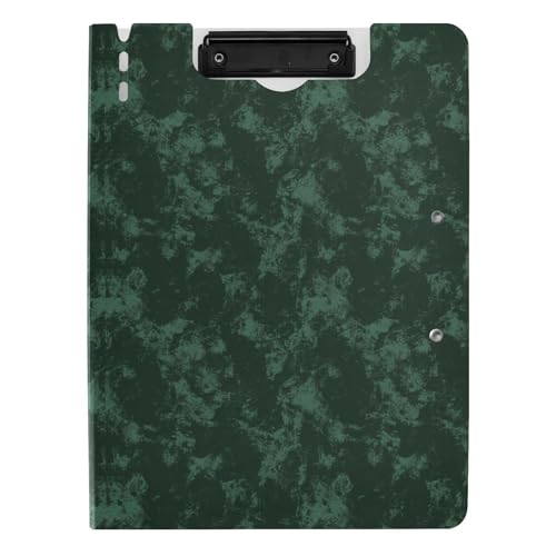 Notizen Vintage Einfarbig Körnung Schwarz Grün A4 Notizen Ordner Doppelclip Stifthalter Büro Clip Board mit Cover von sanluoli