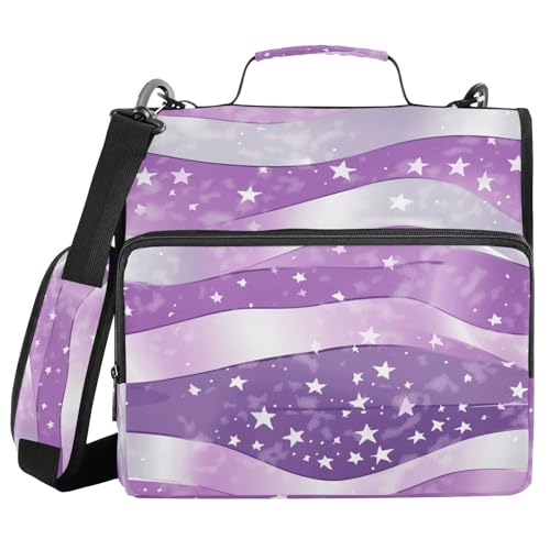 Organizer mit amerikanischer Flagge, 3,8 cm, 3 Ringe, Organizer mit Schultergurt, wasserdicht, Dokumentenmappe für Mittelschüler, 3,8 cm, Lila und Silbergrau Organizer mit amerikanischer Flagge, 3,8 cm, 3 Ringe, Organizer mit Schultergurt, wasserdicht, Dokumentenmappe für Mittelschüler, 3,8 cm, Lila und Silbergrau von sanluoli
