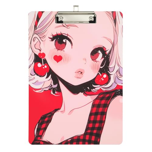 Pop Art Klemmbrett für Jungen, Kunststoff, für Softball-Trainer, Klemmbrett, Größe 22,9 x 30,5 cm, Kirschrot von sanluoli