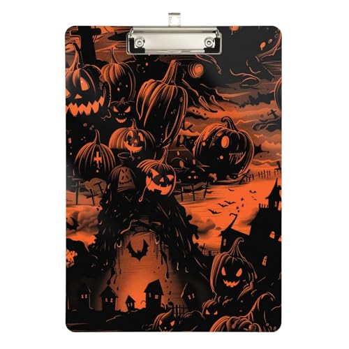Pumpkins Town Halloween-Ordner mit Klemmbrett innen, Hartpappe für Trainer, medizinisches Klassenzimmer, Größe 22,9 x 30,5 cm, Orange Pumpkins Town Halloween-Ordner mit Klemmbrett innen, Hartpappe für Trainer, medizinisches Klassenzimmer, Größe 22,9 x 30,5 cm, Orange von sanluoli