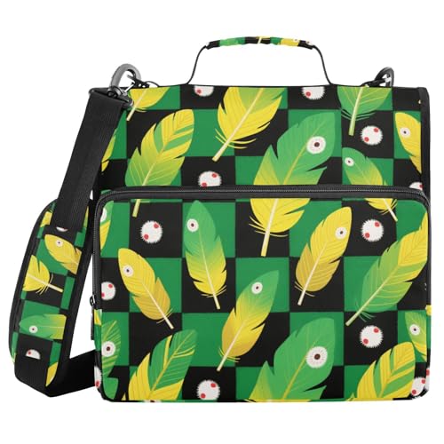 Ringbuch-Organizer mit 3 Ringen, fluoreszierend, Grün / Schwarz, kariert, 3,8 cm, mit Schultergurt, wasserdicht, Schulordner für die Schule Ringbuch-Organizer mit 3 Ringen, fluoreszierend, Grün / Schwarz, kariert, 3,8 cm, mit Schultergurt, wasserdicht, Schulordner für die Schule von sanluoli