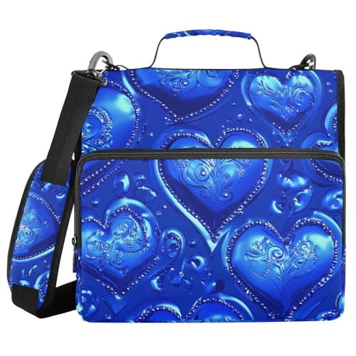 Ringbuch-Organizer mit 3 Ringen, mit Schultergurt und Griff, mehrere Taschen, Reißverschluss, Portfolio für Büro, Schule, Königsblau Ringbuch-Organizer mit 3 Ringen, mit Schultergurt und Griff, mehrere Taschen, Reißverschluss, Portfolio für Büro, Schule, Königsblau von sanluoli