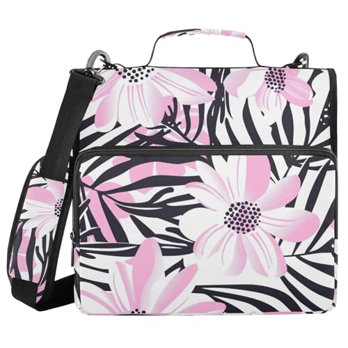 Ringbuch-Organizer mit Griff, 3,8 cm, Pfirsich-Blumenmuster, wasserdicht, Portfolio-Organizer für die Schule Ringbuch-Organizer mit Griff, 3,8 cm, Pfirsich-Blumenmuster, wasserdicht, Portfolio-Organizer für die Schule von sanluoli