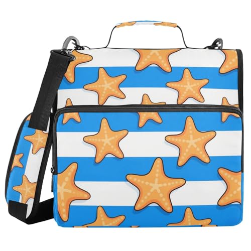 Ringbuch mit 3 Ringen, gestreift, mit Reißverschluss, Griff und abnehmbarem Schultergurt, mehrere Taschen, Schulbedarf, Organizer für Büro, Schule Ringbuch mit 3 Ringen, gestreift, mit Reißverschluss, Griff und abnehmbarem Schultergurt, mehrere Taschen, Schulbedarf, Organizer für Büro, Schule von sanluoli