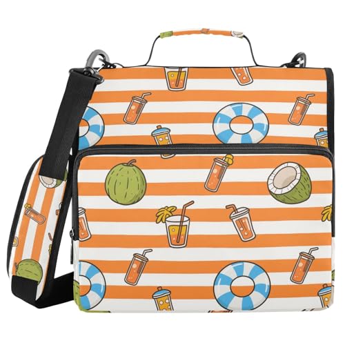 Ringbuch mit 3 Ringen, orange-weiß gestreift, 3,8 cm, mit extra Taschen mit Griff und abnehmbarem Schultergurt, wasserdicht, Schulbedarf, Organizer für Mittelschule Ringbuch mit 3 Ringen, orange-weiß gestreift, 3,8 cm, mit extra Taschen mit Griff und abnehmbarem Schultergurt, wasserdicht, Schulbedarf, Organizer für Mittelschule von sanluoli