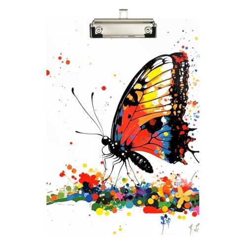 Schickes Schmetterling-Klemmbrett, flach, Acryl, niedlich, für legale Frauen, Basketball-Trainer, Größe 22,9 x 30,5 cm Schickes Schmetterling-Klemmbrett, flach, Acryl, niedlich, für legale Frauen, Basketball-Trainer, Größe 22,9 x 30,5 cm von sanluoli