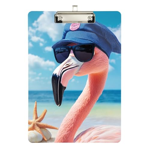Strand-Sommer-Flamingo-Datei-Ordner, Klemmbrett, Briefgröße, wasserdicht, für das erste Jahr, Lehrer, Größe 22,9 x 30,5 cm Strand-Sommer-Flamingo-Datei-Ordner, Klemmbrett, Briefgröße, wasserdicht, für das erste Jahr, Lehrer, Größe 22,9 x 30,5 cm von sanluoli