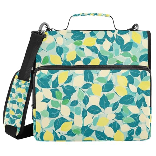 Summer Fresh Yellow Lemon 3,8 cm Ringordner Organizer mit Griff und abnehmbarem Schultergurt, inklusive Reißverschlusstasche, Schulbinder, Organizer für Schule und Büro Summer Fresh Yellow Lemon 3,8 cm Ringordner Organizer mit Griff und abnehmbarem Schultergurt, inklusive Reißverschlusstasche, Schulbinder, Organizer für Schule und Büro von sanluoli
