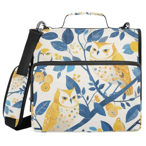 Sweet Boho Eulen 3 Ringe Reißverschluss Bindertasche mit Griff und abnehmbarem Schultergurt, mehrere Taschen, Dokumentenmappe, Organizer für die Schule Sweet Boho Eulen 3 Ringe Reißverschluss Bindertasche mit Griff und abnehmbarem Schultergurt, mehrere Taschen, Dokumentenmappe, Organizer für die Schule von sanluoli