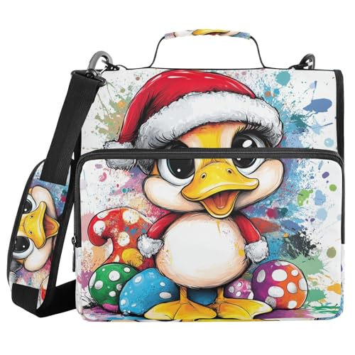 Sweet Cayuga Duck 3,8 cm 3 Ringe stabiler Reißverschluss Ordner mit Griff inklusive Reißverschlusstasche Dokumentenmappe Organizer für Mittelschule von sanluoli