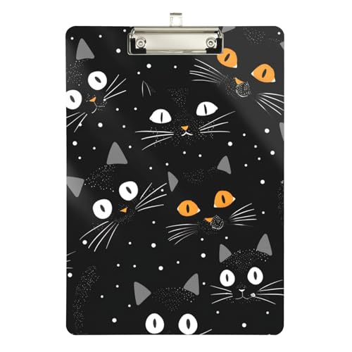 Topper schwarzes Halloween-EKG-Klemmbrett, Standard-Loch, für Schüler, Mädchen, Kinder, Lehrer, Klemmbrett, Größe 22,9 x 30,5 cm Topper schwarzes Halloween-EKG-Klemmbrett, Standard-Loch, für Schüler, Mädchen, Kinder, Lehrer, Klemmbrett, Größe 22,9 x 30,5 cm von sanluoli