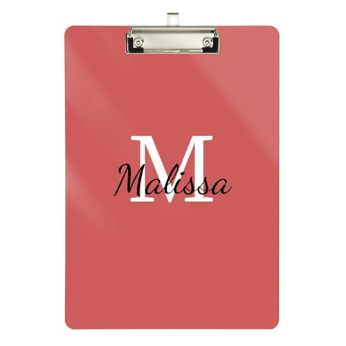 Transparentes Klemmbrett, transparent, für Trainer, medizinisches Klassenzimmer, Größe 22,9 x 30,5 cm, personalisiertes glitzerndes Muster von sanluoli