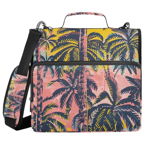 Tropische Ästhetik der Sommeratmosphäre, 3,8 cm, 3-Ring-Ordner mit Reißverschluss und Riemen, mehrere Taschen, Dokumentenmappe, Organizer für die Schule von sanluoli