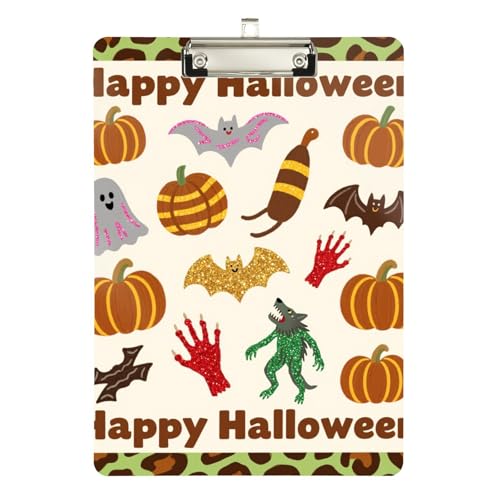 Vintage-Klemmbrett für Halloween, Standard-Loch, für Lehrer im ersten Jahr, Größe 22,9 x 30,5 cm, Braun Vintage-Klemmbrett für Halloween, Standard-Loch, für Lehrer im ersten Jahr, Größe 22,9 x 30,5 cm, Braun von sanluoli