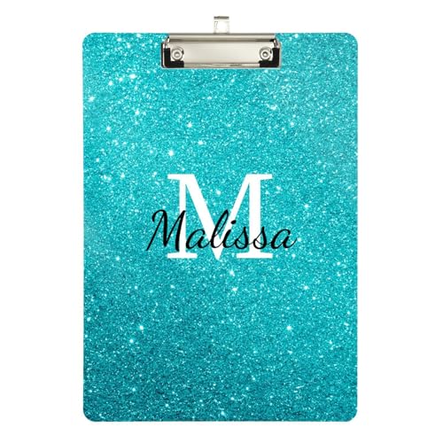 Wasserdichtes Klemmbrett aus Kunststoff für Lehrer, Portfolio, Klemmbrett, Größe 22,9 x 30,5 cm, personalisiertes glitzerndes Muster Wasserdichtes Klemmbrett aus Kunststoff für Lehrer, Portfolio, Klemmbrett, Größe 22,9 x 30,5 cm, personalisiertes glitzerndes Muster von sanluoli