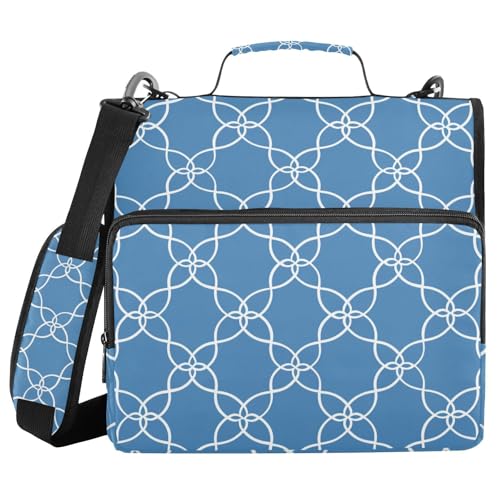 Weiße Linien, blau, 3,8 cm, 3 Ringe, Büroordner mit Schultergurt, einfach zu transportieren, Dokumentenmappe für die Schule Weiße Linien, blau, 3,8 cm, 3 Ringe, Büroordner mit Schultergurt, einfach zu transportieren, Dokumentenmappe für die Schule von sanluoli