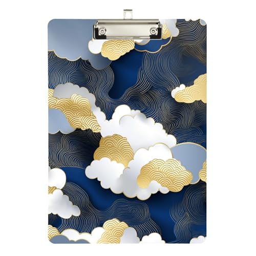 Wolkenblau Gold Dekor Padfolio Klemmbrett Ordner Hartbrett für Schüler Mädchen Kinder Lehrer Klemmbrett Größe 22,9 x 30,5 cm Wolkenblau Gold Dekor Padfolio Klemmbrett Ordner Hartbrett für Schüler Mädchen Kinder Lehrer Klemmbrett Größe 22,9 x 30,5 cm von sanluoli