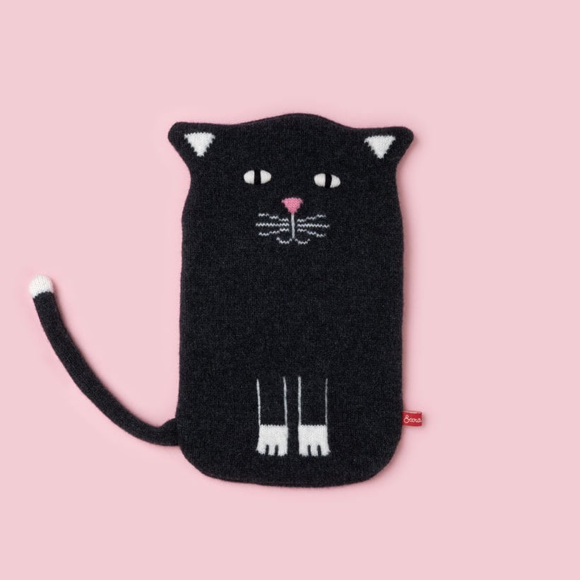 Handschuhe Black & White Cat Lammwolle Wärmflaschenbezug - Auf Bestellung von saracarr