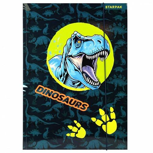 DINOSAURIER STARPAK LAMINIERT Sammelmappe mit Gummizug A4 für Jungen (Dinosaurier A) von sarcia.eu