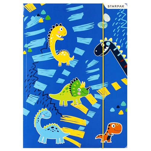 DINOSAURIER STARPAK LAMINIERT Sammelmappe mit Gummizug A4 für Jungen (Dinosaurier B) von sarcia.eu