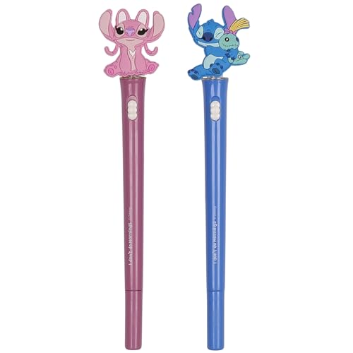 DISNEY Stitch 2x LEUCHTENDER Stift, blaue Tinte, Schule, Stift mit Figuren SET (G) von sarcia.eu