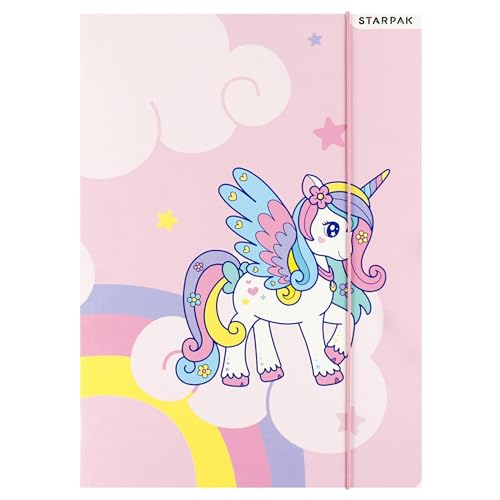 EINHORN Schulmappe mit Gummiband A4, Multiplikationstabelle Mappe, Rosa (Einhorn C) von sarcia.eu
