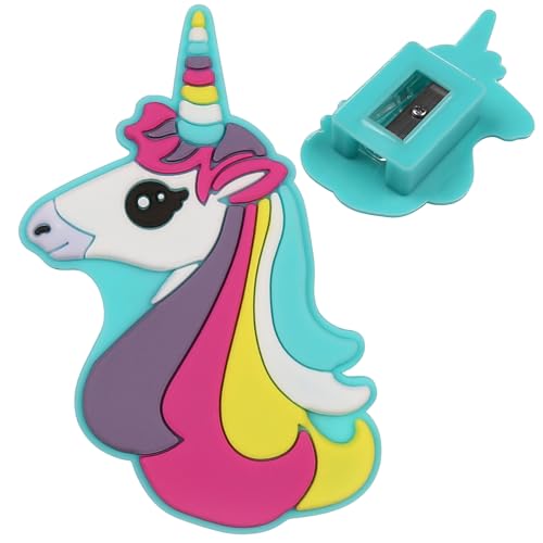 EINHORN Silikonspitzer, EINZELSTÜCK Buntstiftspitzer, Schulspitzer für Mädchen (Einhorn) von sarcia.eu