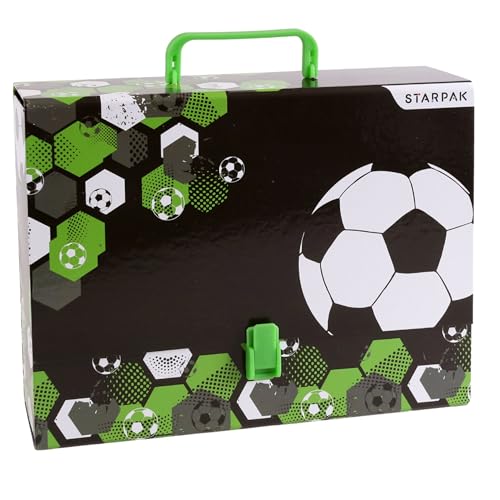 Fußball DICKER, Schulmappe mit Griff für Jungen, robust für Schule, FÜR SPIELER A4 XXL 9 cm (Fußball B) von sarcia.eu