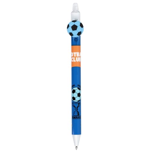 Fußball Kugelschreiber, mit Radiergummi löschbar, automatisch löschbar, blaue Tinte, 0,7 mm, 1 Stück (M) von sarcia.eu