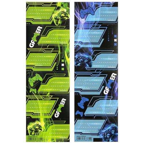 GAMER Namensaufklebern für Schulhefte, Schulbuchaufkleber, SELBSTKLEBEND Aufkleber für Gamer SET 12 Sticker (Gamer) von sarcia.eu