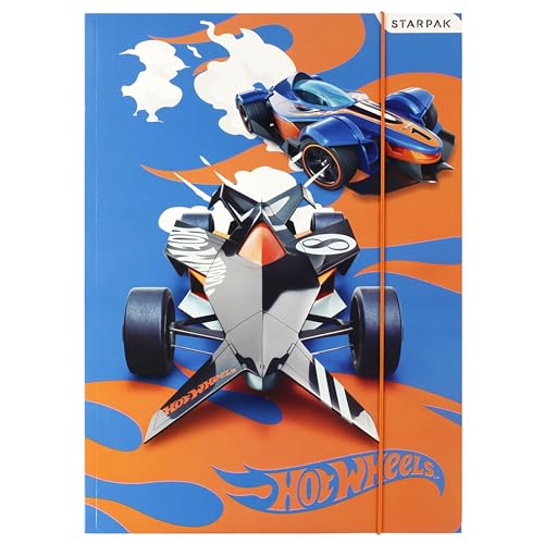 Hot Wheeels LAMINIERTE Schulmappe mit Gummiband für Jungen, LEHRMITTEL: Einmaleins STARPAK A4 (Hot Wheels B) von sarcia.eu