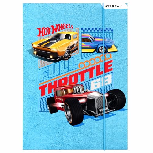 Hot Wheels STARPAK LAMINIERTE Sammelmappe mit Gummizug FAHRZEUGE A4 für Jungen(Hot Wheels A) von sarcia.eu