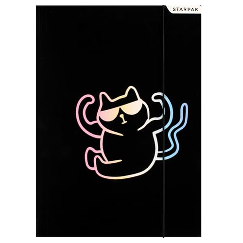 Kätzchen LAMINIERTE Schulmappe mit Gummiband für Kinder, LEHRMITTEL: Einmaleins, Schwarz STARPAK A4 (Kätzchen D) von sarcia.eu