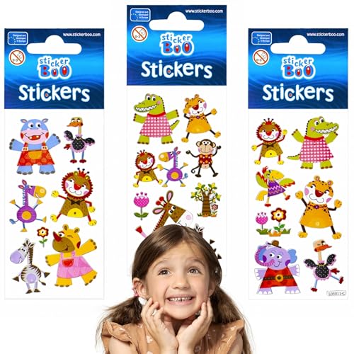 Sticker-Set mit Zoo-Tieren, Aufkleber für Kinder von sarcia.eu