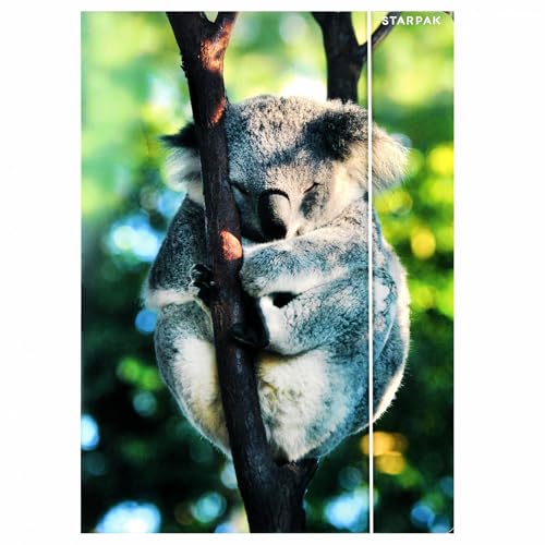 WILDE TIERE STARPAK Laminierte Schulmappe mit Gummiband A4 (Wildtiere B) von sarcia.eu