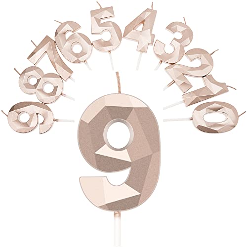 Geburtstagskerzen Nummer 9 Kuchenkerzen gold Kerzen Zahlen Geburtstag Hochzeitstag Kerzen mit Halter, Champagner Gold Geburtstagskerzen Nummer 9 Kuchenkerzen gold Kerzen Zahlen Geburtstag Hochzeitstag Kerzen mit Halter, Champagner Gold von satxtv