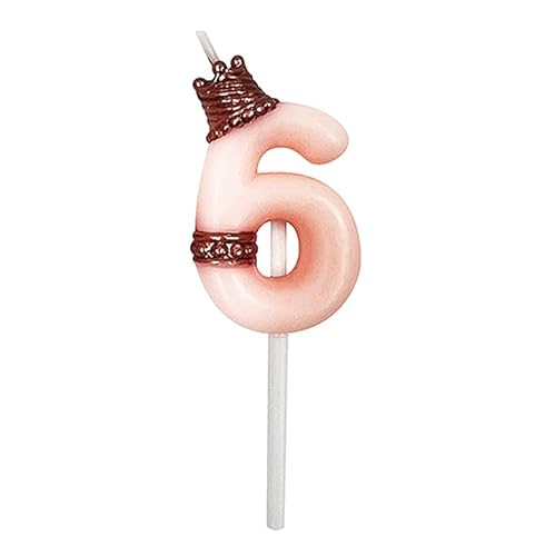 Birthday Candles, Pink 6 Birthday Candle Crown Candle Little Princess Number Candle Cake Birthday Candle Wedding with Stand von satxtv